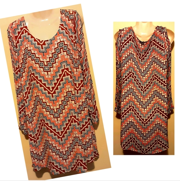 Charlotte Russe Dress Boho Split Sleeve Size Large - Picture 2 of 10